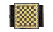 Шахматный ларец из янтаря с выдвижными ящиками (дуб) 50*50 Шахматный ларец из янтаря с выдвижными ящиками (дуб) 50*50