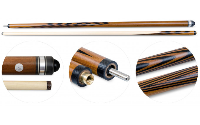 Кий для пирамиды 2-pc "Классика" (термограб, коричневый, черный) 13 запилов Кий для пирамиды 2-pc "Классика" (термограб, коричневый, черный) 13 запилов